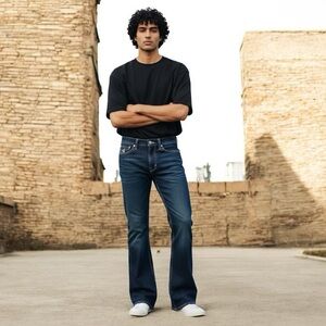 True Religion Billy Bootcut with Flaps Cotton Dark Wash Jeans Sz 30 35”Wx31”